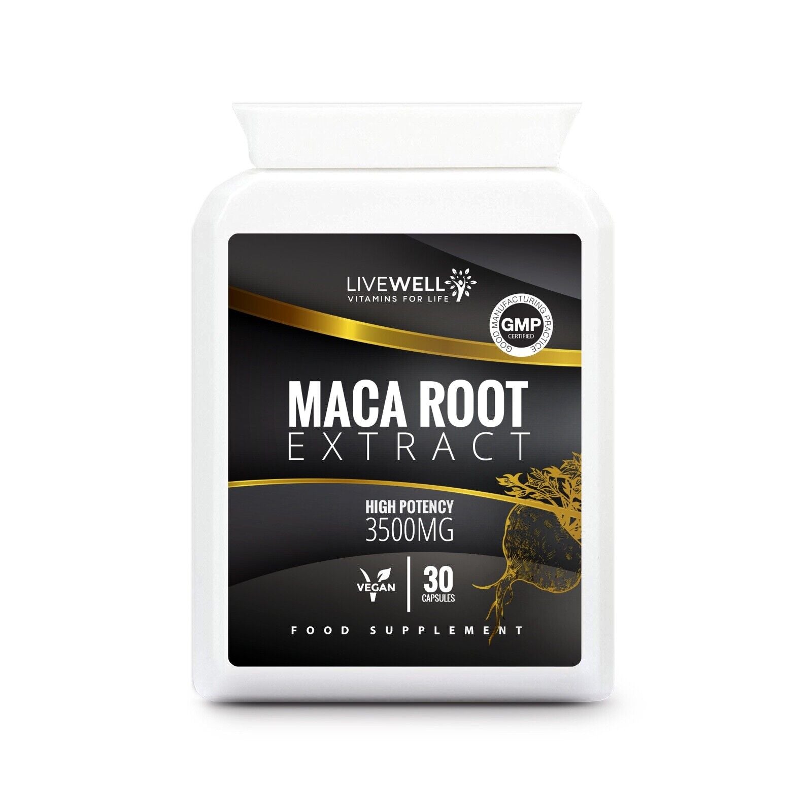 Maca Root 3500mg Vegan Capsules | Fatigue – Stamina – Energy – Natural tablets
