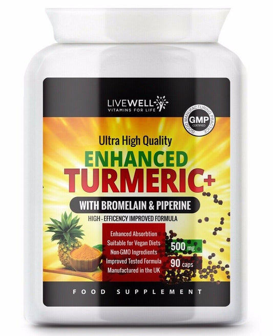 Turmeric - 1000mg Daily Added bromelain & piperine Anti-Inflammatory Antioxidant