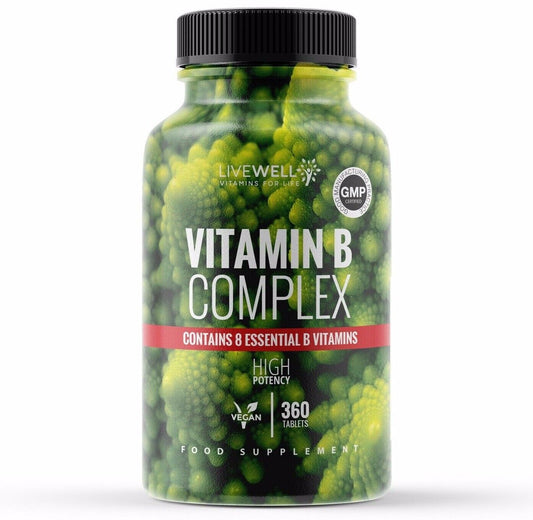 Vitamin B Complex Tablets - Biotin & Folic Acid - Energy, Tiredness, Immunity,