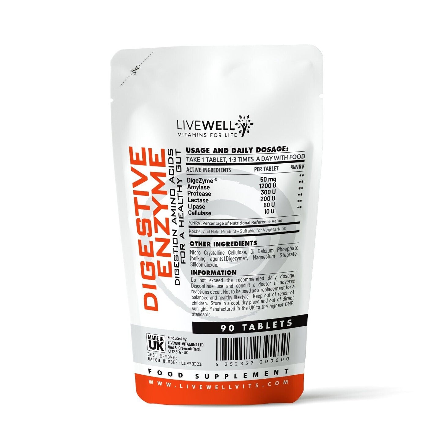 Digestive Enzymes Probiotic Tablets | (Digezyme) Digestion Amino Acids Gut