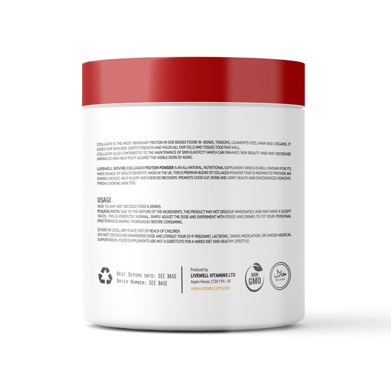 Hydrolysed Collagen Protein Powder 400g - Hair, Nails, Muscles, Inflammation