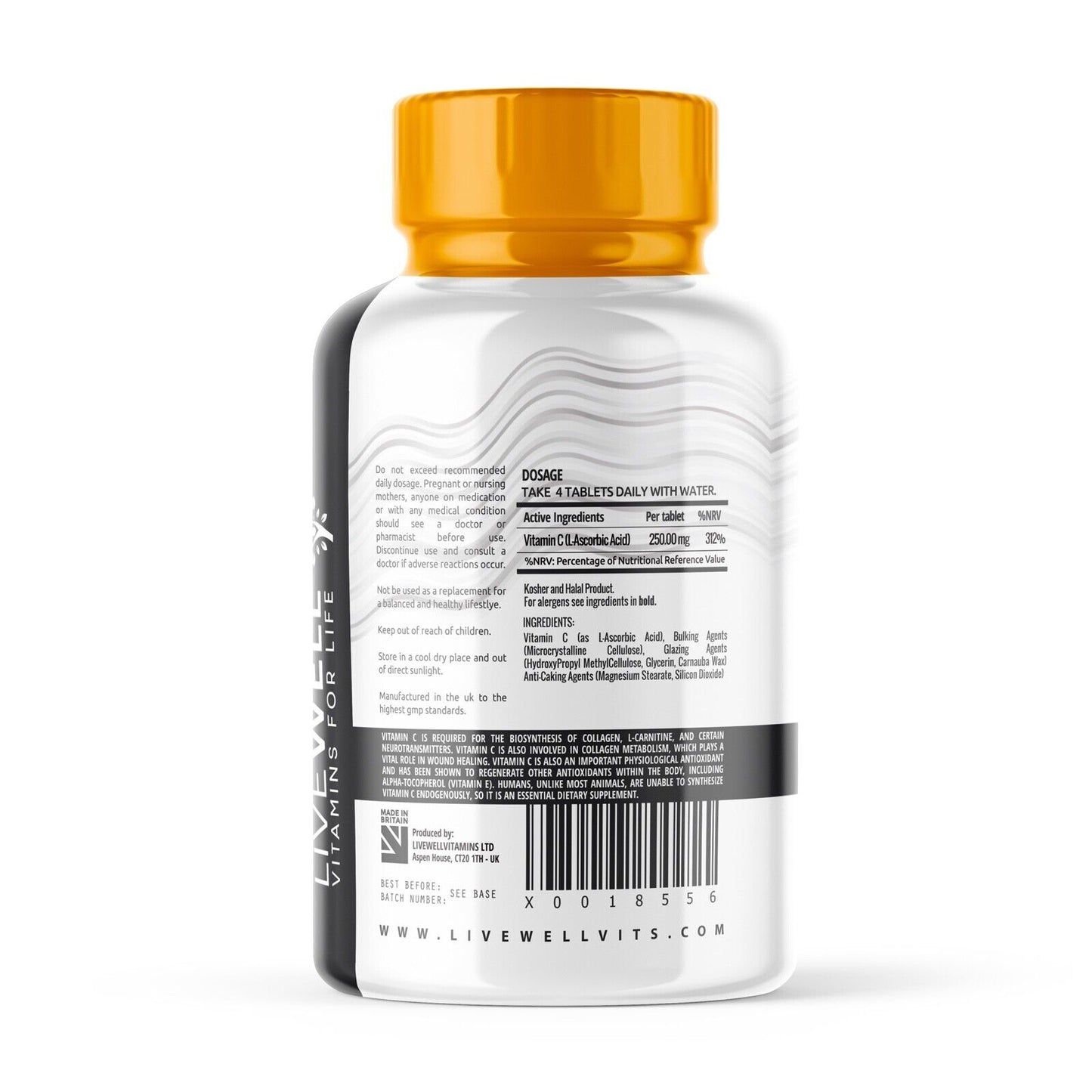Vitamin C 1000mg Daily | Premium Tablets | Ascorbic Acid | Vegans & Vegetarian