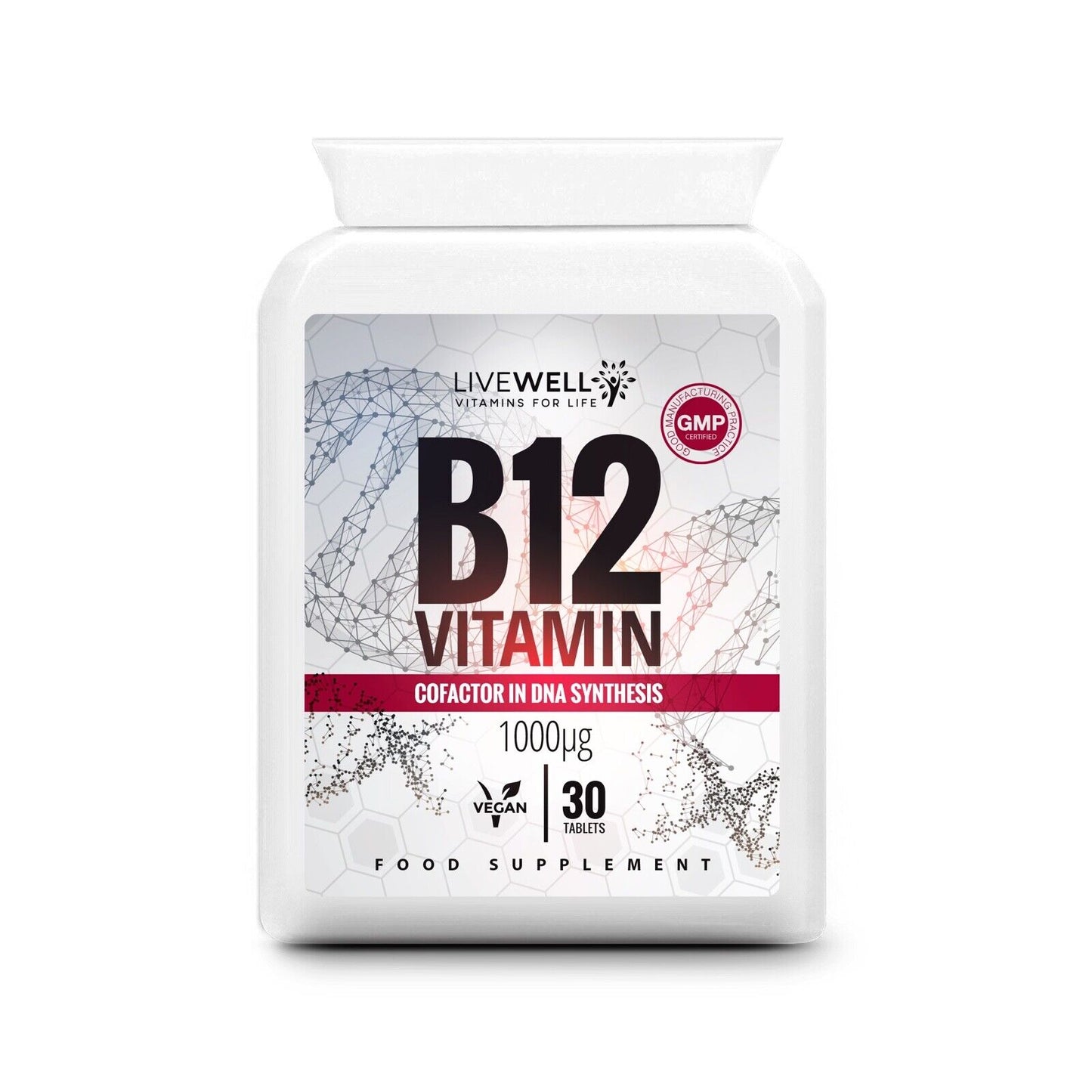 Vitamin B12 1000mcg Vegan | Tiredness, Fatigue & Immune System Methylcobalamin