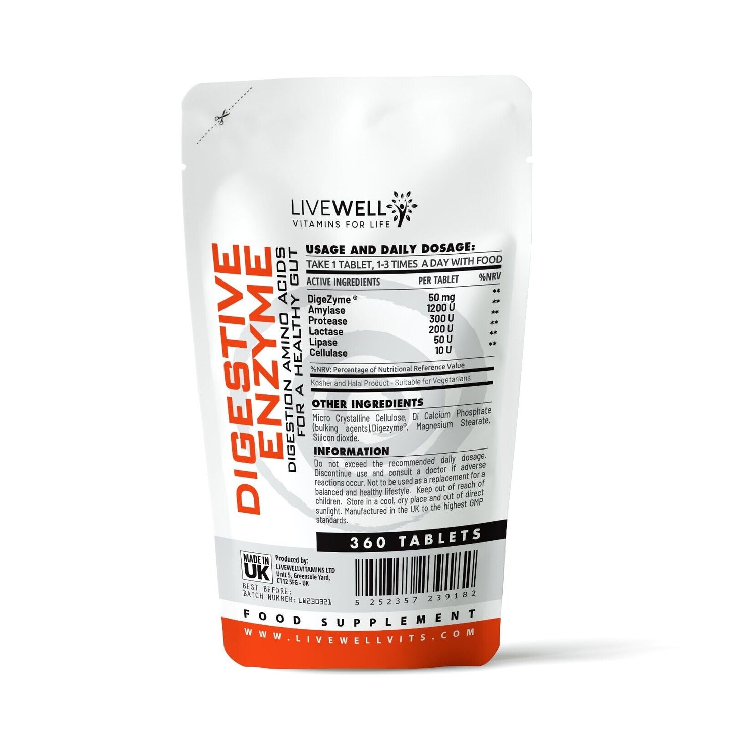 Digestive Enzymes Probiotic Tablets | (Digezyme) Digestion Amino Acids Gut