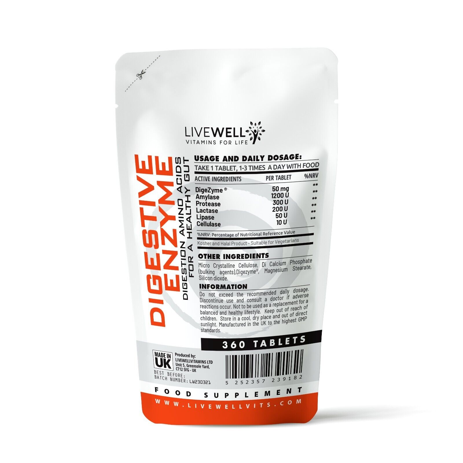 Digestive Enzymes Probiotic Tablets | (Digezyme) Digestion Amino Acids Gut