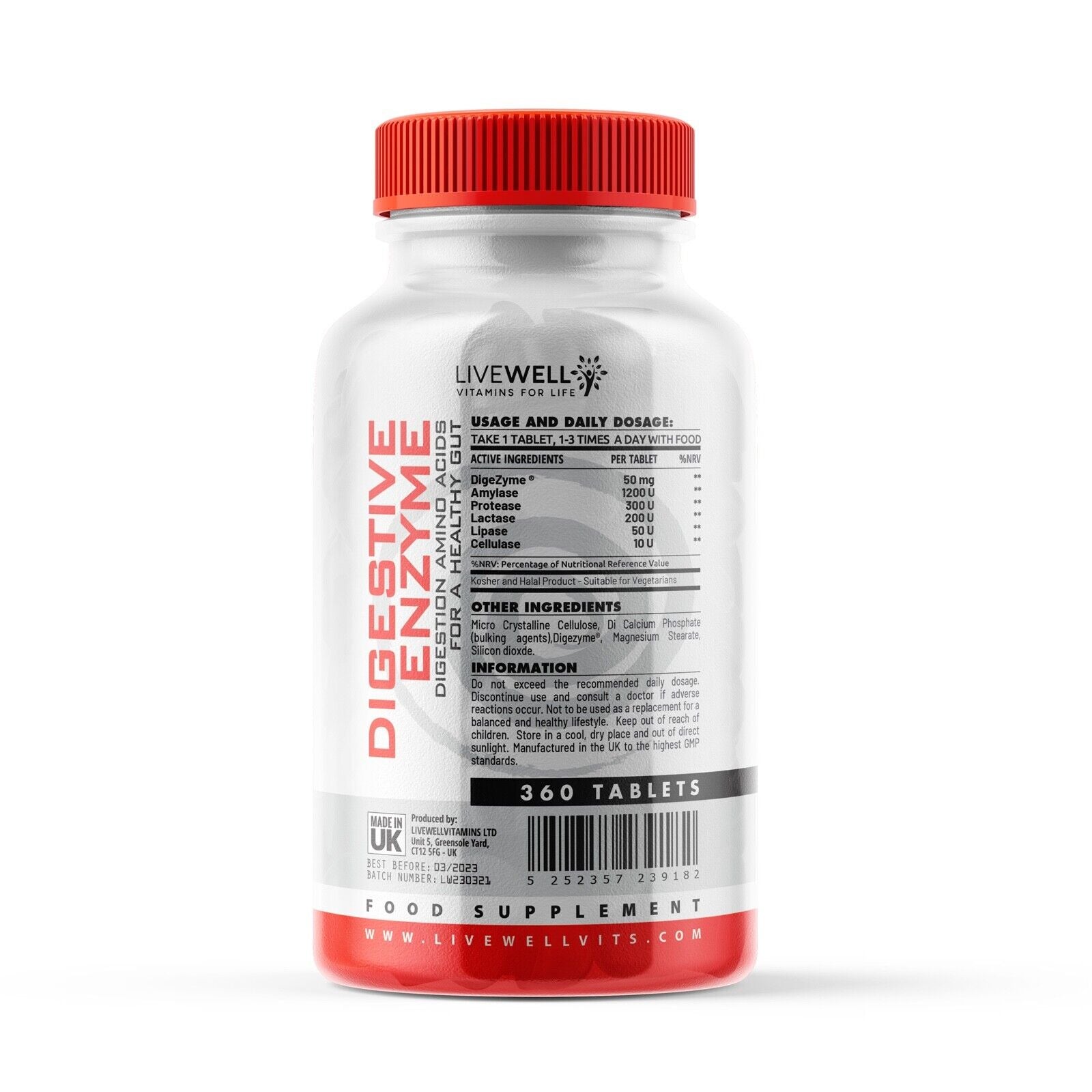 Digestive Enzymes Probiotic Tablets | (Digezyme) Digestion Amino Acids Gut