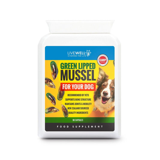 LiveWell - Green Lipped Mussel For Dogs Joint Health cartilage 500MG 90 Capsule