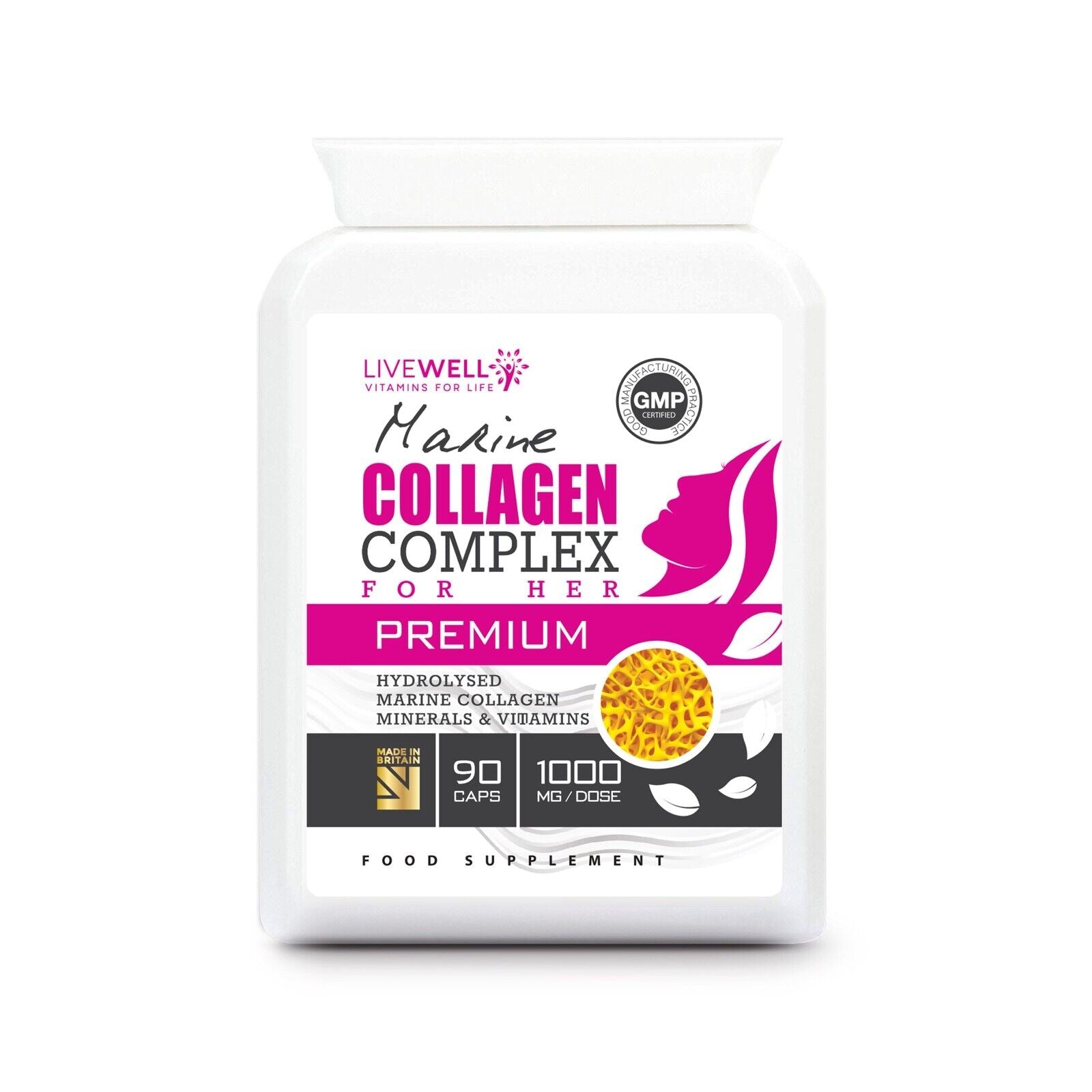 Marine Collagen Complex For Her | Vitamins B2 C & E | Hair Skin Nails tablets