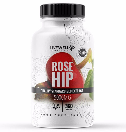 Rosehip 5000mg Vegan Tablets | High Strength | Vitamins A, C & E