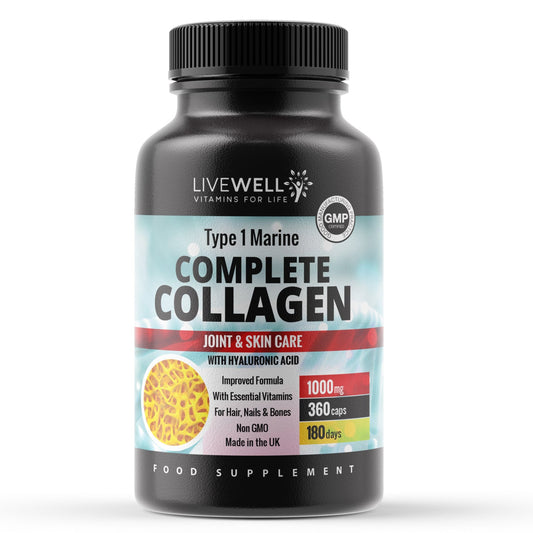 1000mg Marine Collagen Capsules | Vitamin C, E & B2 | UK Made