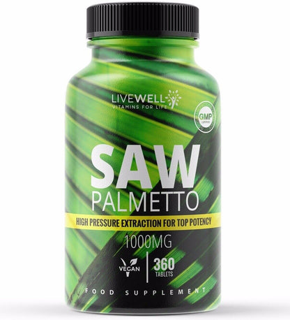 Pure Saw Palmetto 2000mg Vegan Tablets | Male Prostate, Urinary Tract Hair Loss