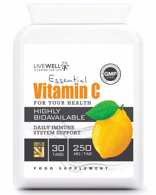Vitamin C - HIGH STRENGTH Vegan Tablets | Immune System Support | UK capsules