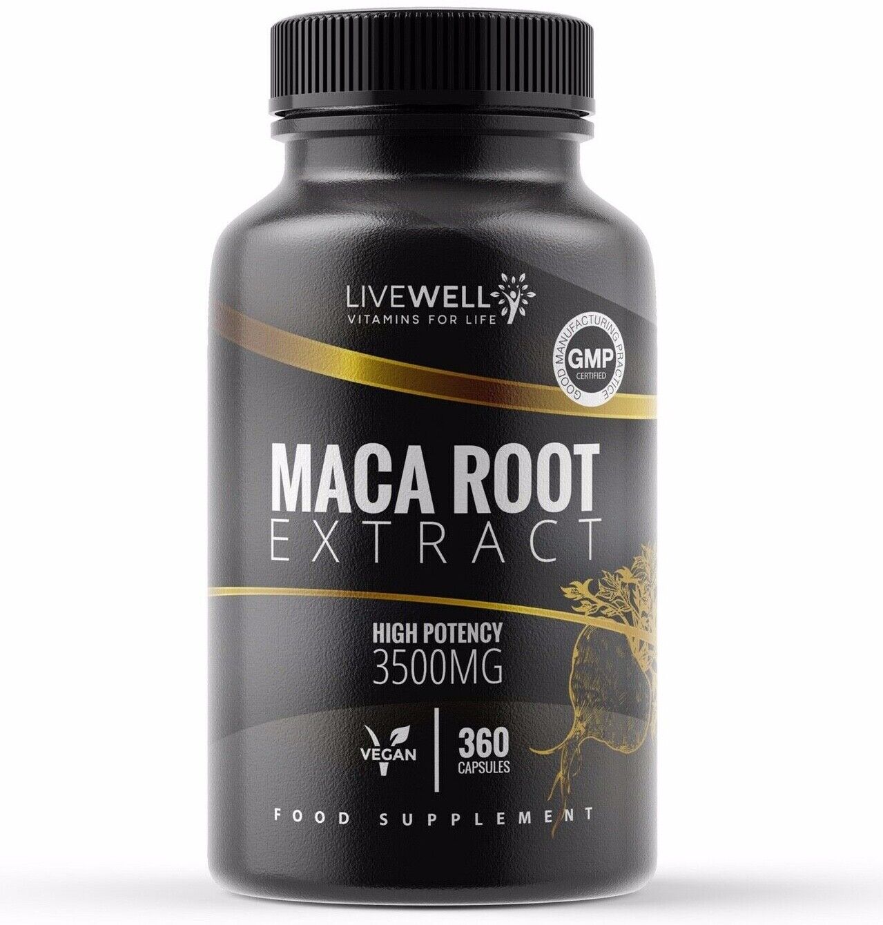Maca Root 3500mg Vegan Capsules | Fatigue – Stamina – Energy – Natural tablets