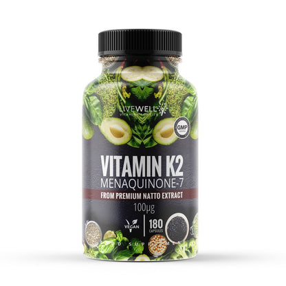 Vitamin K2 MK-7 Capsules / Tablets | 360 Vegan | Bone & Cardiovascular Health