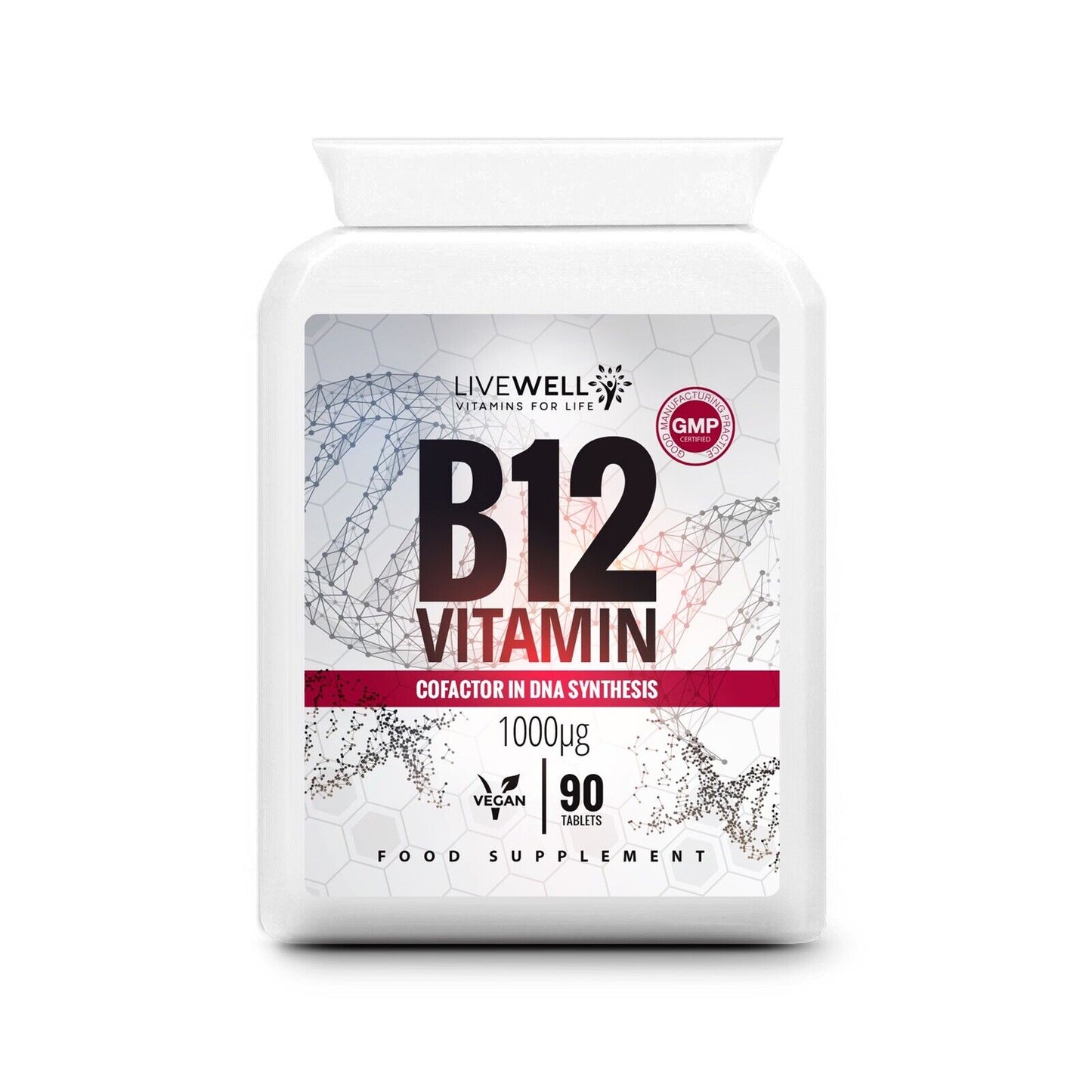 Vitamin B12 1000mcg Vegan | Tiredness, Fatigue & Immune System Methylcobalamin