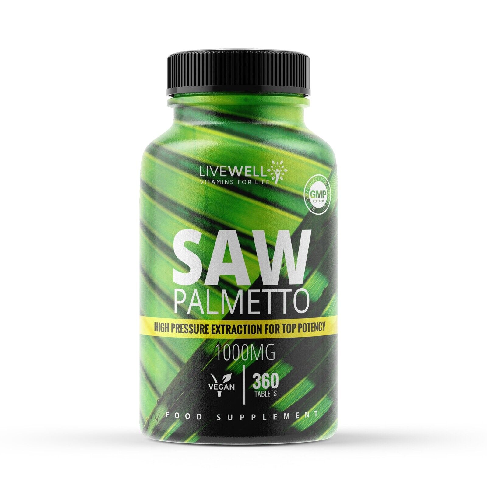 Pure Saw Palmetto 2000mg Vegan Tablets | Male Prostate, Urinary Tract Hair Loss