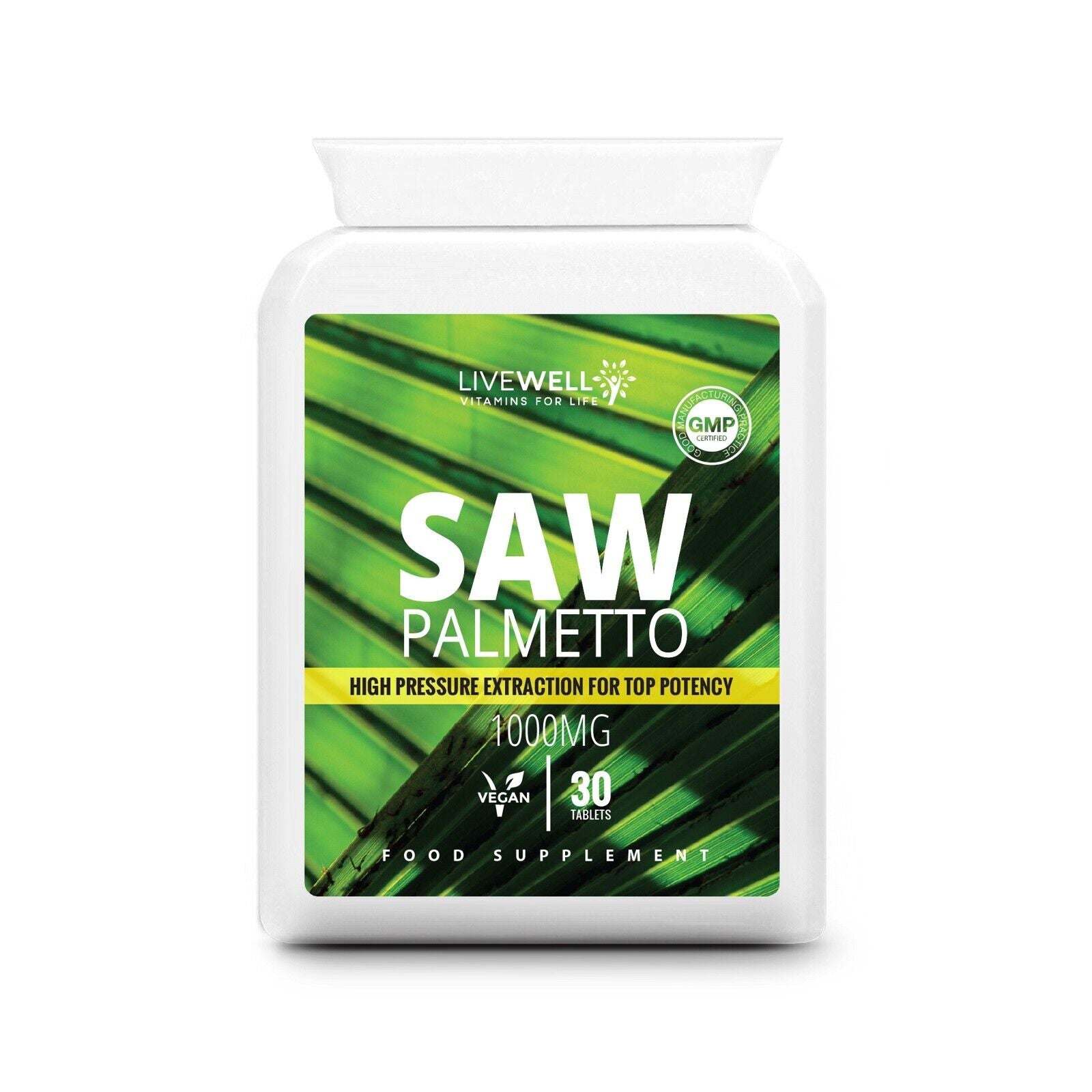Pure Saw Palmetto 2000mg Vegan Tablets | Male Prostate, Urinary Tract Hair Loss