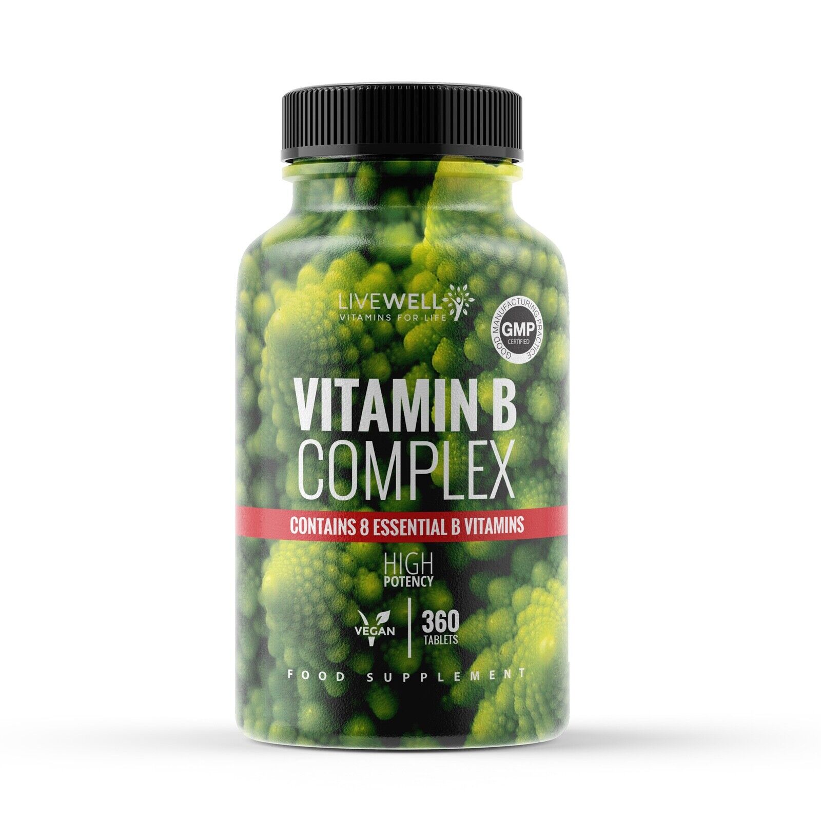 Vitamin B Complex Tablets - Biotin & Folic Acid - Energy, Tiredness, Immunity,