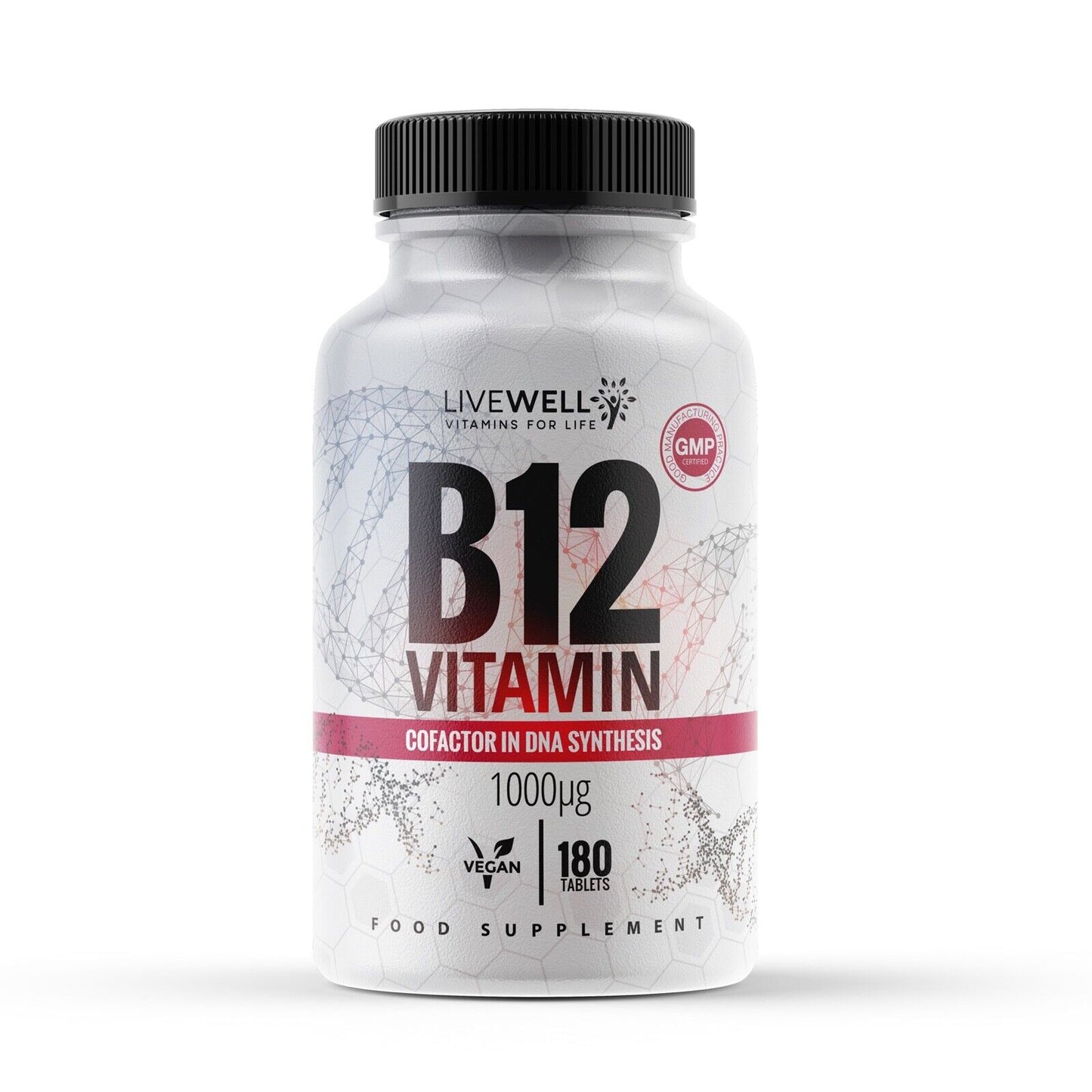 Vitamin B12 1000mcg Vegan | Tiredness, Fatigue & Immune System Methylcobalamin