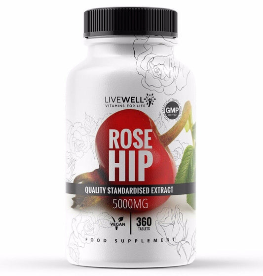 Rosehip 5000mg Vegan Tablets | High Strength | Vitamins A, C & E 