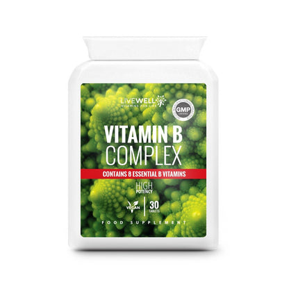 Vitamin B Complex Tablets - Biotin & Folic Acid - Energy, Tiredness, Immunity,