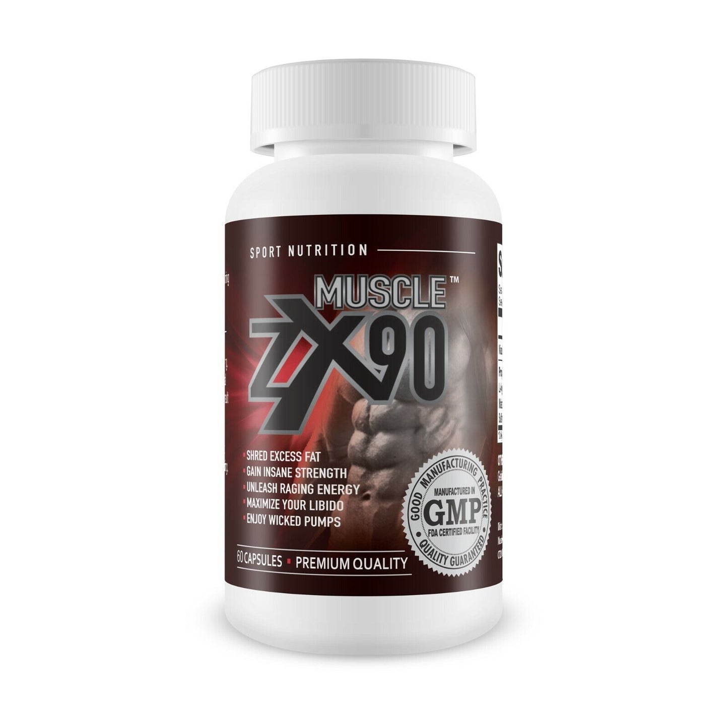 ZX90 Muscle Gain - Premium Pre Workout Supplement - UK Made 60 Capsules